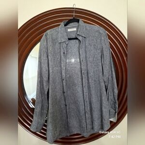 Stunning Zegna 100% Linen Button  Like New. Mens Medium. Made In Turkey